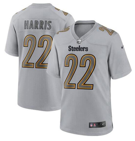 Men's Pittsburgh Steelers Active Player Custom Active Player Custom Grey Atmosphere Fashion Stitched Game Jersey